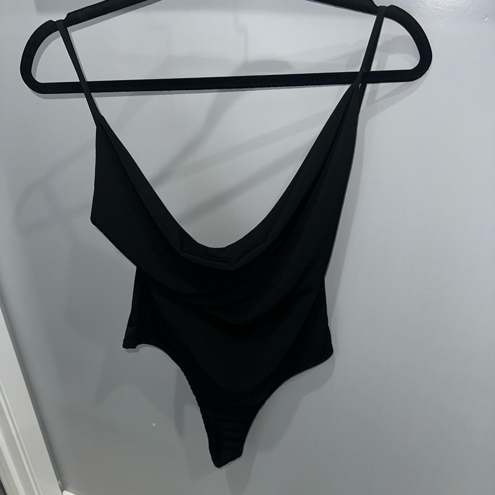 Black Backless Bodysuit